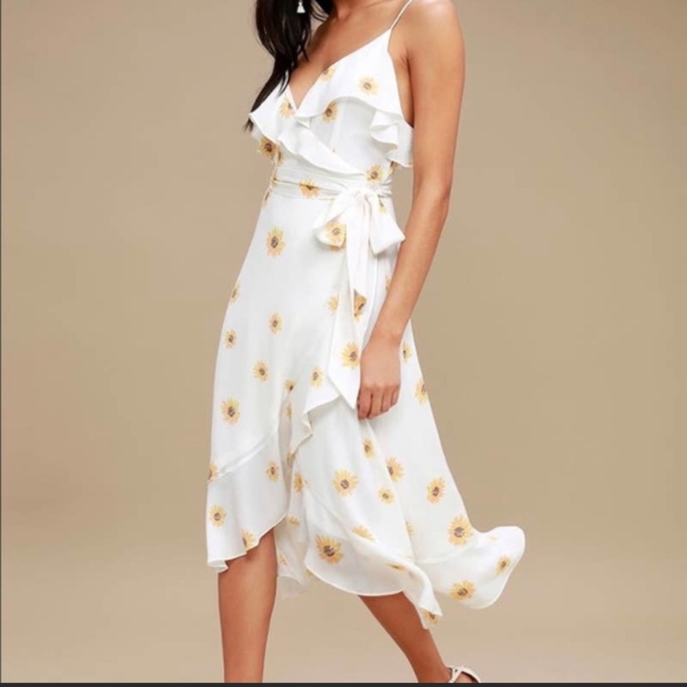 High-low Floral Wrap Dress